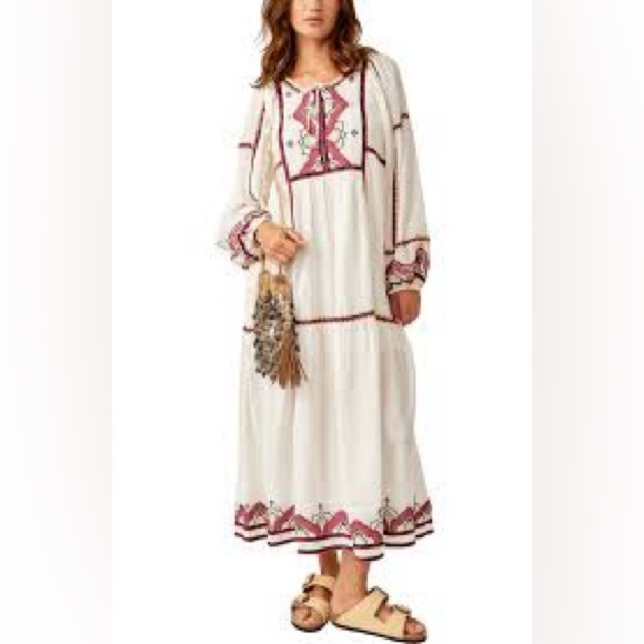 Free People Sweet escape ivory boho dress size Xsmall - Picture 3 of 12